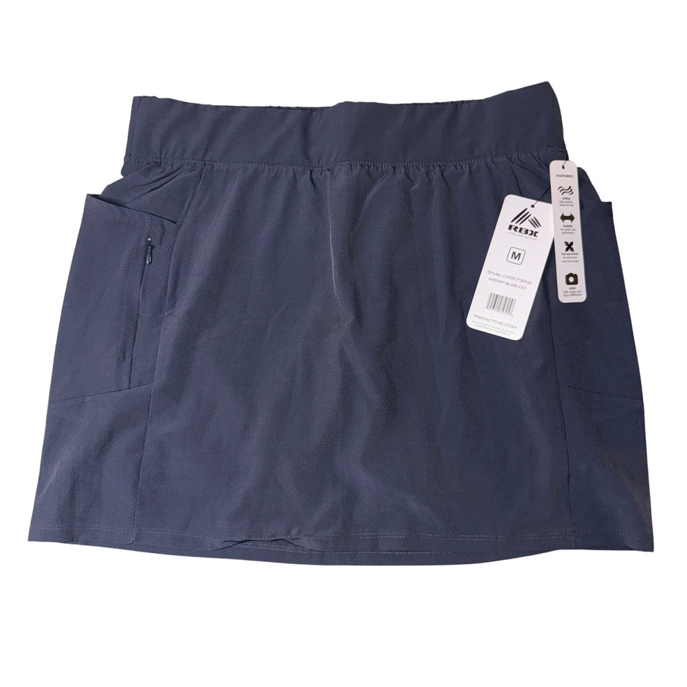 RBX Active Skort M Gray Athletic Tennis‎ Golf Skirt with Pockets NWT